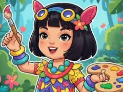 Dschungel Mädchen: Malvorlagen - crazygames