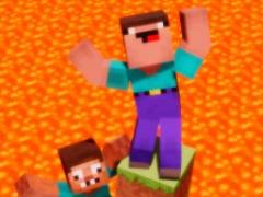 Noob vs Pro, aber der Boden ist Lava Minecraft - crazygames